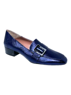 All-day Comfort Footwear Happy Walk Bally Janelle 6217721 Ladies Metal Ink Loafers Leather