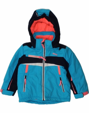 BRUGI Boys Hooded Padded Jacket 2-3 Years Blue Colourblock Polyamide bar work event