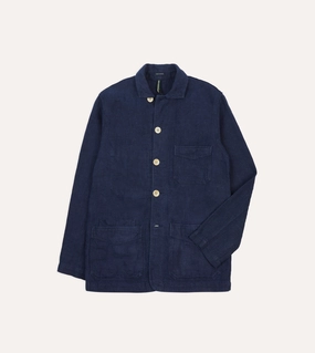 Navy Linen Five-Pocket Chore Jacket Withstand
