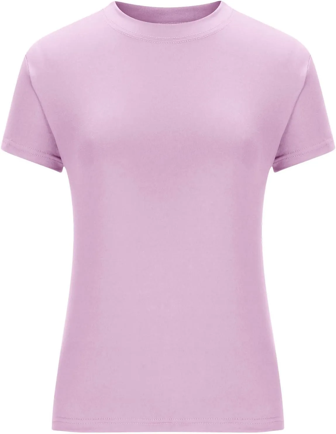 Basic Slim Fit Short Sleeve Tops Womens Summer 2025 Crew Neck Tops Fashion Basic Tee Shirts Casual Going Out Top