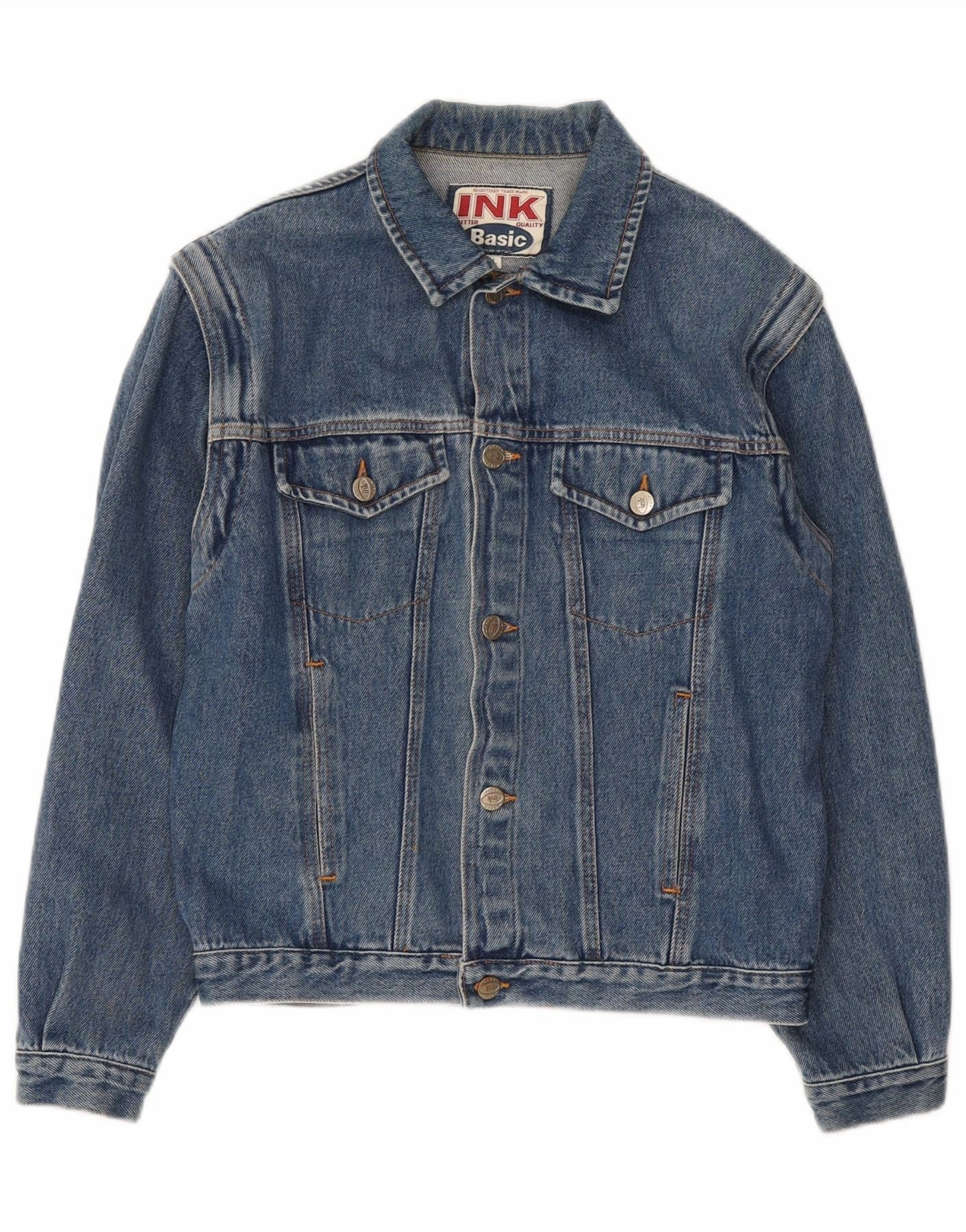 Low Bulk Design BASIC Boys Denim Jacket 11-12 Years Large Blue Cotton