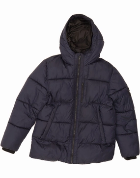 Patience ZARA Boys Hooded Padded Jacket 13-14 Years Navy Blue Polyester