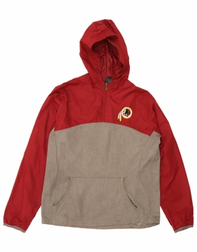 NFL TEAM APPAREL Boys Redskins Hooded Rain Jacket 15-16 Years Red Ventilated Back Rugged Protection