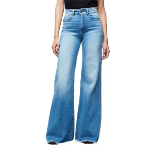 Bell Bottom Jeans for Women High Waisted Flare Jeans Classic Stretch Wide Leg Denim Pants Trousers (Large,Light Blue)