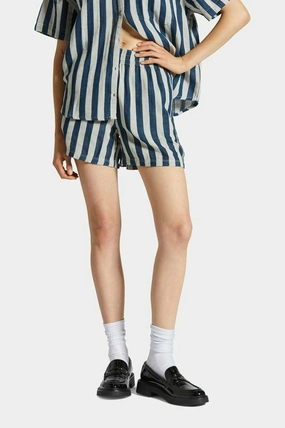 Cargo Pockets Mykonos Stripe Boxer Short - Deep Sea