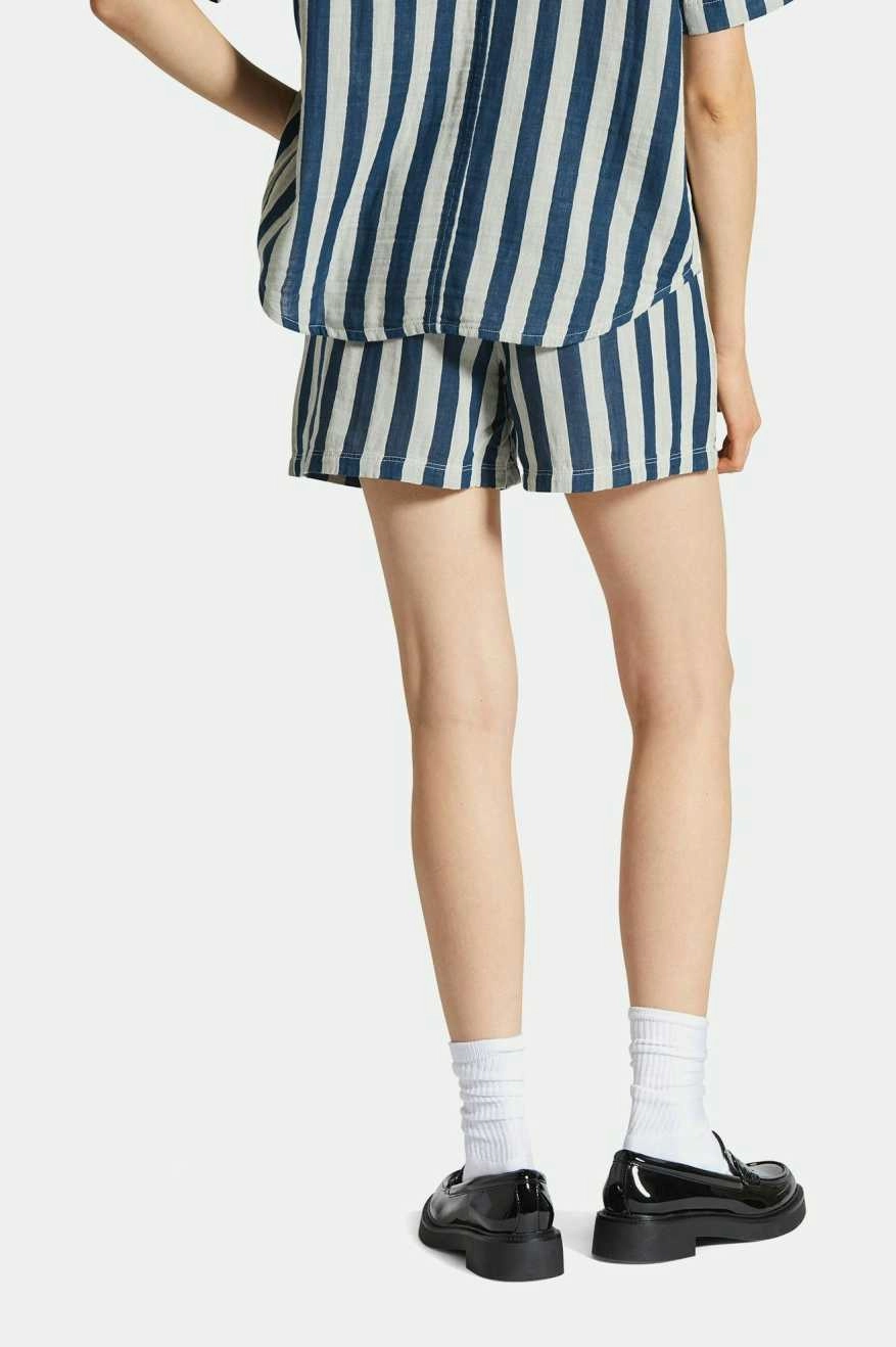 Multi Directional Flex Zones Mykonos Stripe Boxer Short - Deep Sea