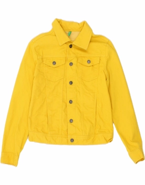 BENETTON Boys Denim Jacket 10-11 Years XL Yellow Cotton Travel Friendly Heritage