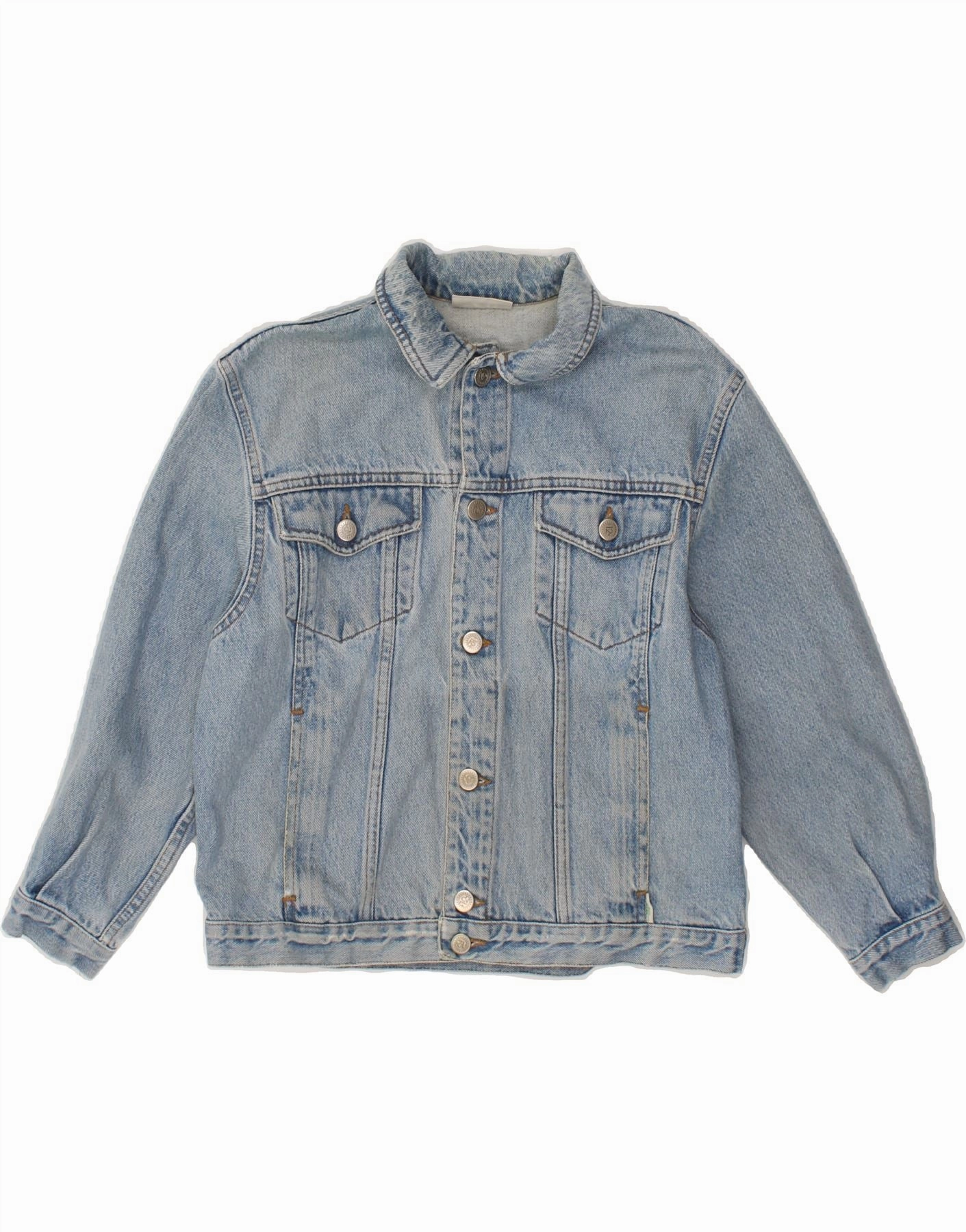 Short Sell BENETTON Boys Denim Jacket 13-14 Years XL Blue Cotton