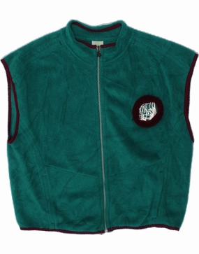 Observe BENETTON Boys Graphic Fleece Gilet 15-16 Years Large Green Polyester