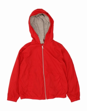 quilted BENETTON Boys Hooded Bomber Jacket 9-10 Years Red