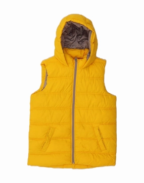 Awareness BENETTON Boys Hooded Padded Gilet 10-11 Years XL Yellow Polyester