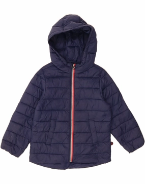 All Day Wear Compression Packed Design BENETTON Boys Hooded Padded Jacket 4-5 Years XS  Navy Blue Nylon