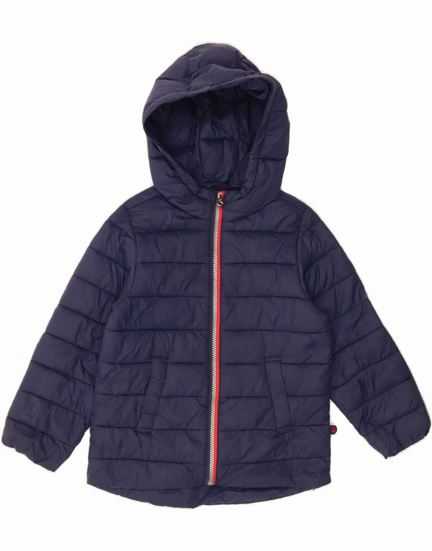All Day Wear Compression Packed Design BENETTON Boys Hooded Padded Jacket 4-5 Years XS  Navy Blue Nylon