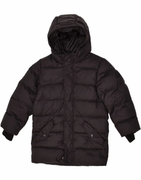 BENETTON Boys Hooded Padded Jacket 9-10 Years Black Commuter Gear