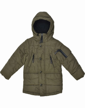 Slim-fit Daily Fit BENETTON Boys Hooded Parka Jacket 3-4 Years XS Khaki Polyester