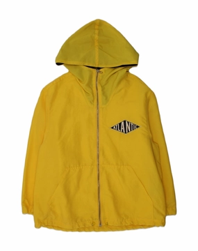 BENETTON Boys Hooded Rain Jacket 14-15 Years XL Yellow Nylon Quick Closure