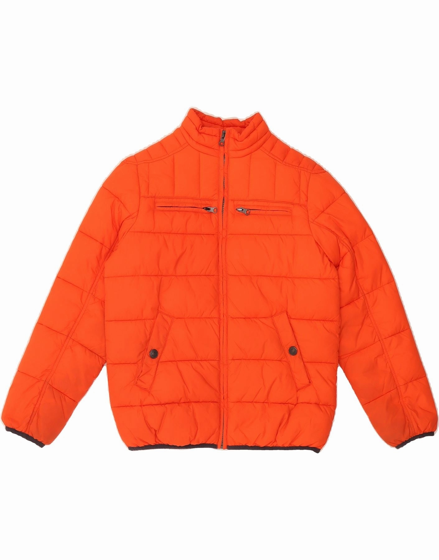 BENETTON Boys Padded Jacket 10-11 Years XL Orange Polyamide Waterproof Protection