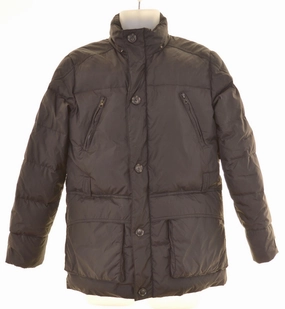 Dry Touch Stand BENETTON Boys Padded Jacket 11-12 Years 2XL Black Nylon