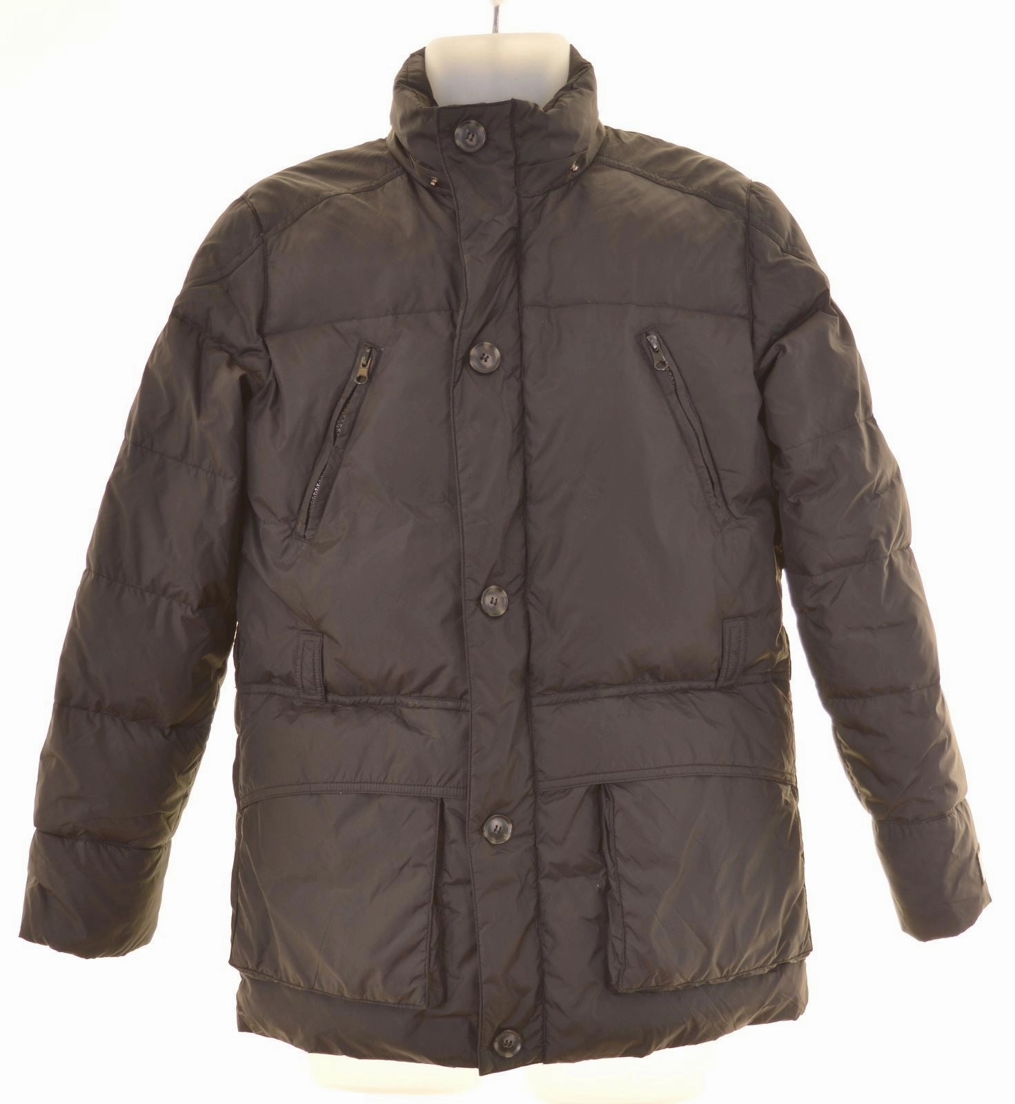 Dry Touch Stand BENETTON Boys Padded Jacket 11-12 Years 2XL Black Nylon