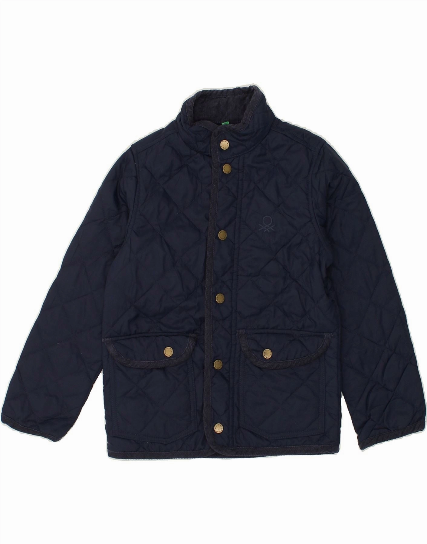 Hardware BENETTON Boys Quilted Jacket 6-7 Years Small  Navy Blue Polyamide