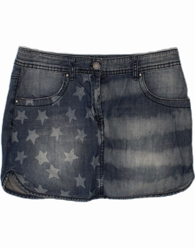 BENETTON Girls Denim Skirt 13-14 Years 3XL W32  Blue Cotton USA Exclusive-Design
