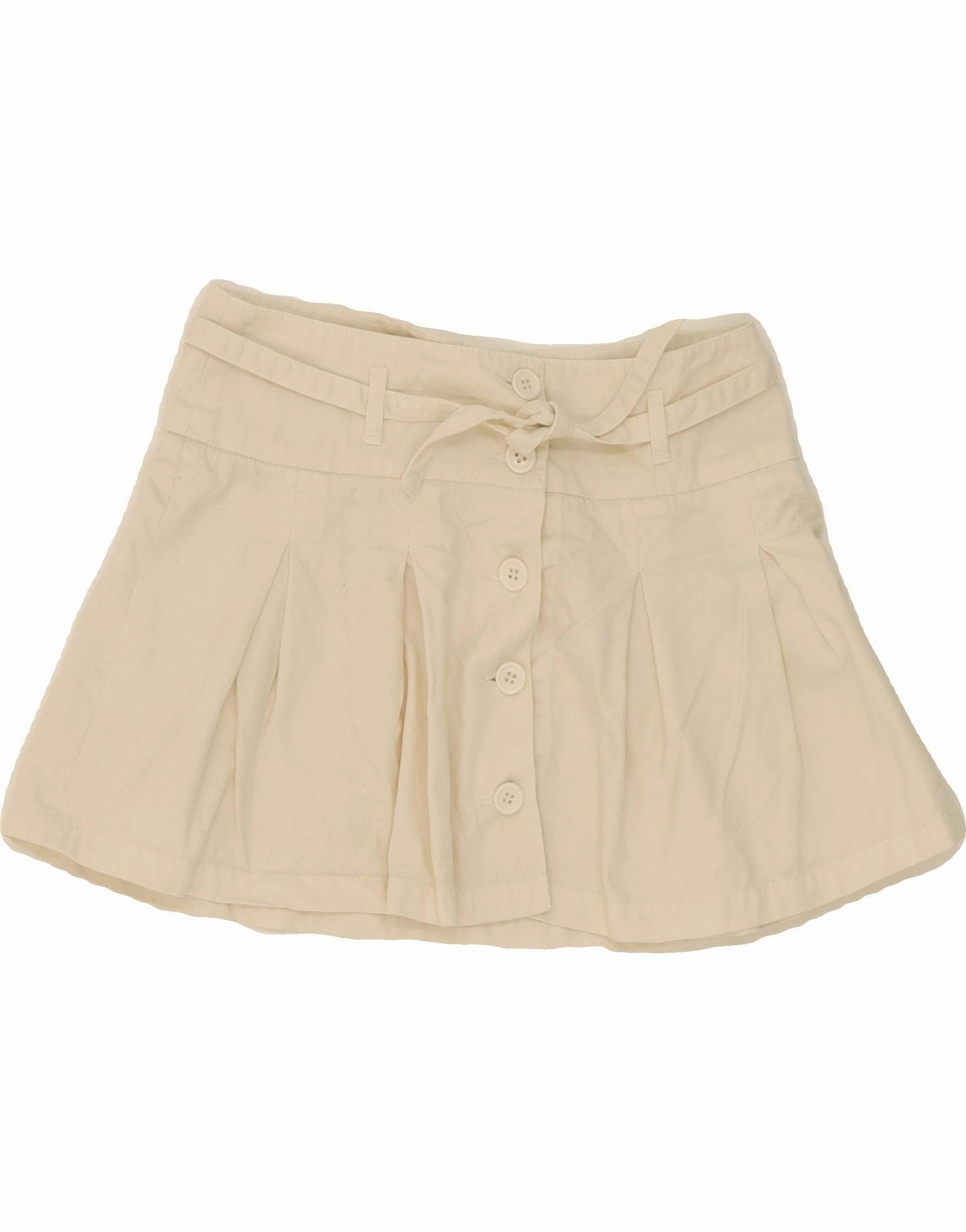 BENETTON Girls Mini Skirt 7-8 Years Medium W26 Off White Cotton Standout Feature Urban Wear