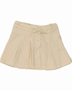 BENETTON Girls Mini Skirt 7-8 Years Medium W26 Off White Cotton Standout Feature Urban Wear