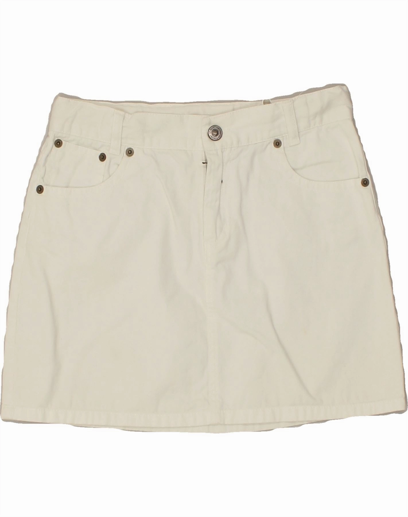 Smooth Curve BENETTON Girls Straight Skirt 13-14 Years W26  White
