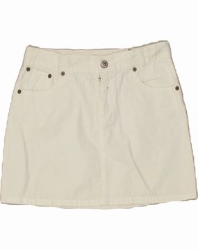 Smooth Curve BENETTON Girls Straight Skirt 13-14 Years W26  White