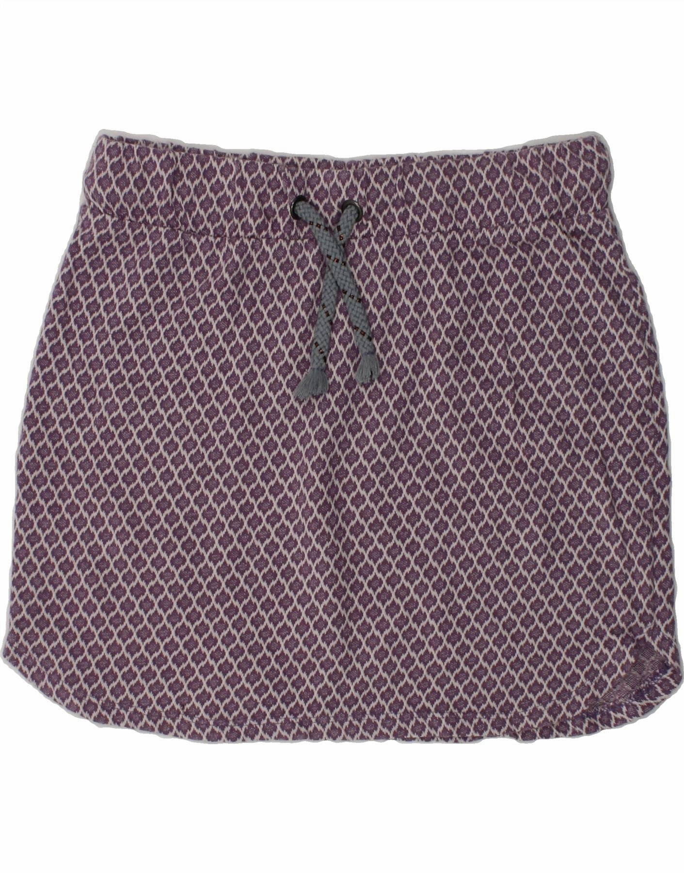Quick Layer BENETTON Girls Straight Skirt 9-10 Years W24  Purple Check