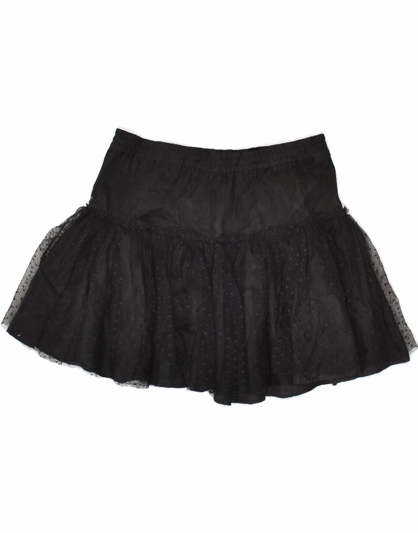 Cozy Touch Trendy Everyday BENETTON Girls Tutu Skirt 6-7 Years Small W26 Black Polka Dot Polyester