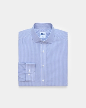 bohemian flair Youthful Style Bengal Stripe Spread Collar Dress Shirt - Trim Fit