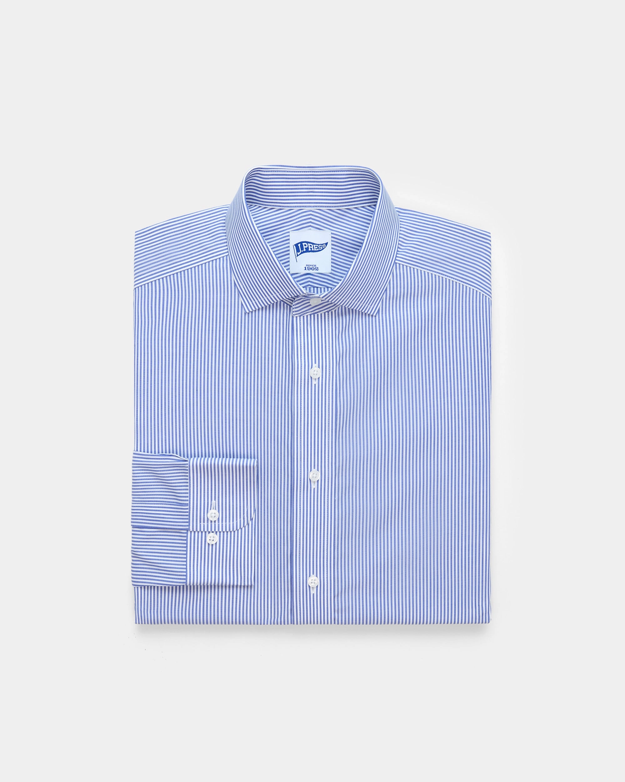 Bengal Stripe Spread Collar Dress Shirt - Trim Fit Durable Stitching