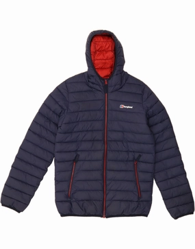 BERGHAUS Boys Hooded Padded Jacket 14-15 Years Navy Blue Polyamide Mountain Ready