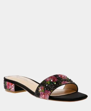 Betsey Johnson Sunny Black Pink Floral Slip On Daily Walk Even Path