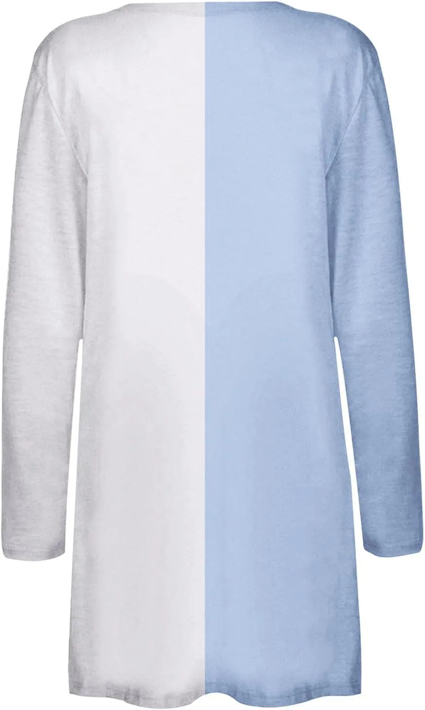 Bidobibo Cardigan Sweaters for Women Dressy Color Block Long Sleeve Top Casual Open Front Sweaters Womens Fall Outwear Coat