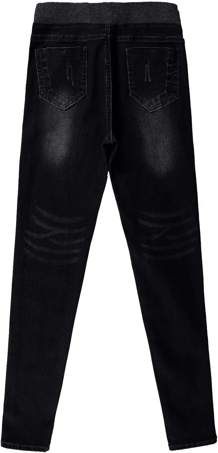 Bidobibo Skinny Jeans for Women Stretchy Tummy Control Elastic Waist Jeans Women's Totally Shaping Pull-On Bootcut Jeans