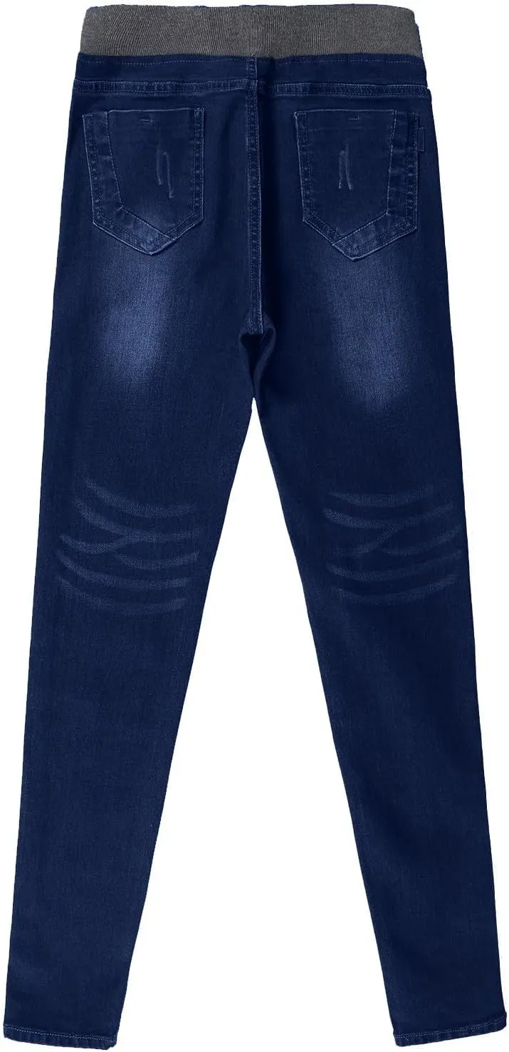 Bidobibo Skinny Jeans for Women Stretchy Tummy Control Elastic Waist Jeans Women's Totally Shaping Pull-On Bootcut Jeans
