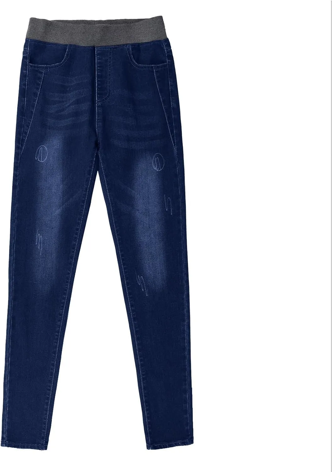 Bidobibo Skinny Jeans for Women Stretchy Tummy Control Elastic Waist Jeans Women's Totally Shaping Pull-On Bootcut Jeans
