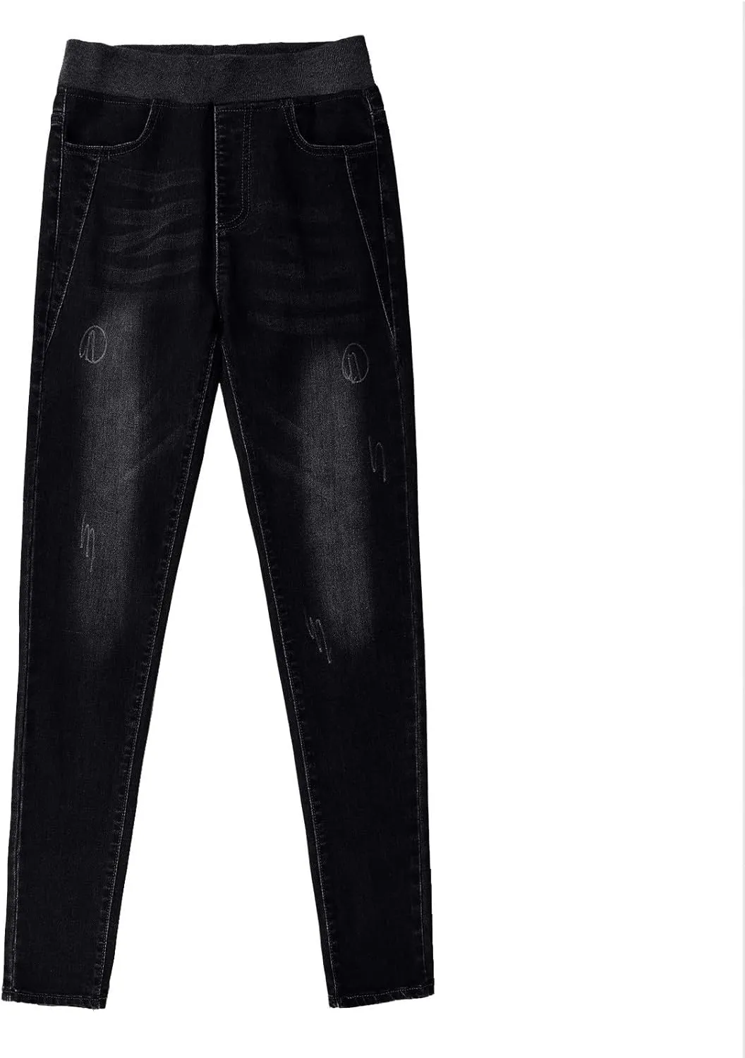 Bidobibo Skinny Jeans for Women Stretchy Tummy Control Elastic Waist Jeans Women's Totally Shaping Pull-On Bootcut Jeans