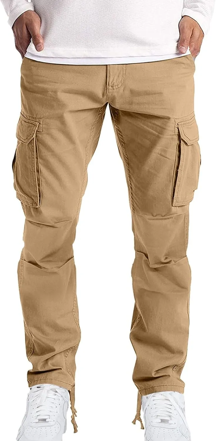 BIFUTON Mens Cargo Pants, Mens Casual Joggers Pants - Sports Cargo Pant Hiking Outdoor Fishing Track Jogging Active Sweatpant