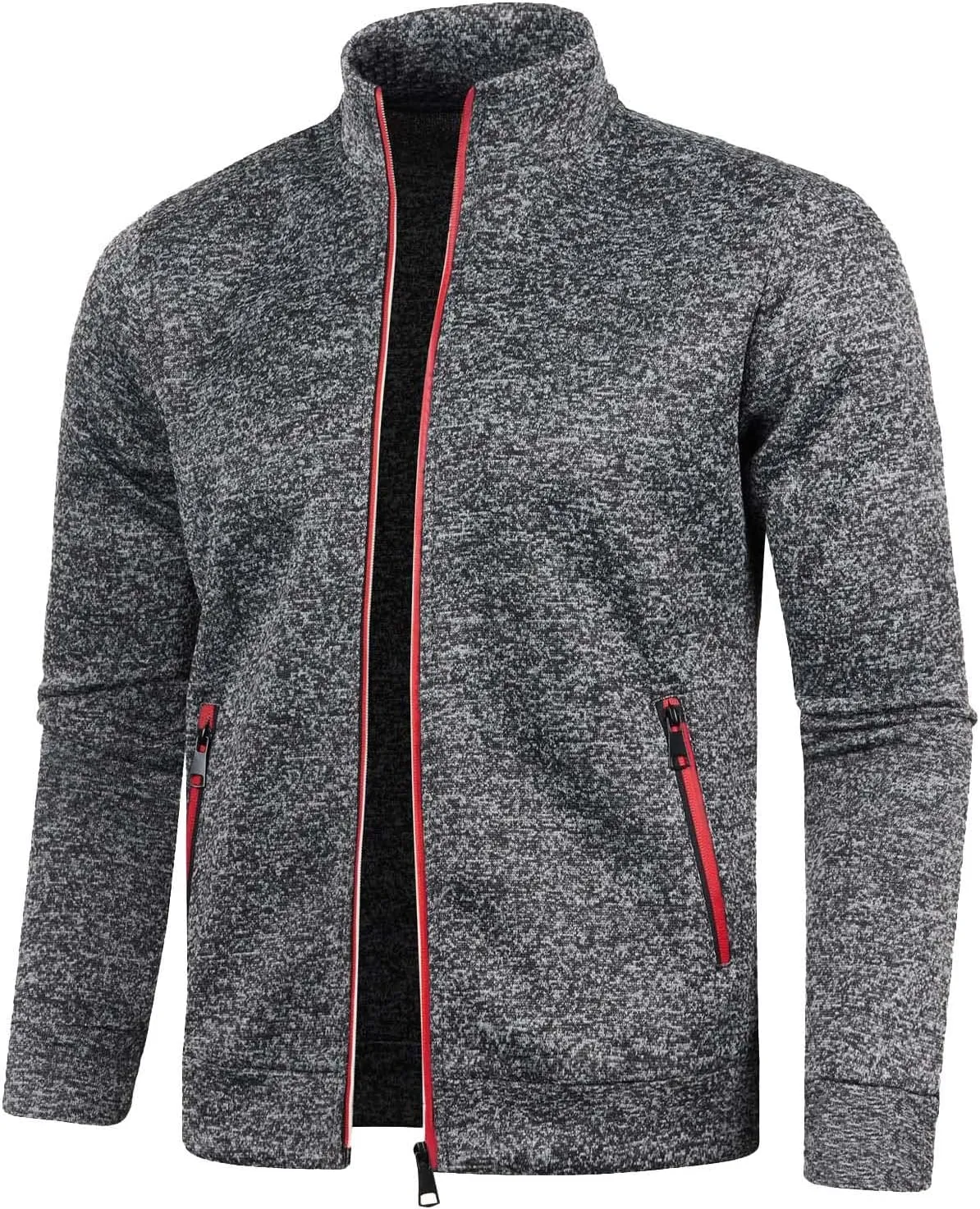 BIFUTON Mens Sweaters Full Zip Up Cardigans Men Regular Fit Sweater Casual Pocket Work Jackets for Men Thick Warm Outerwears