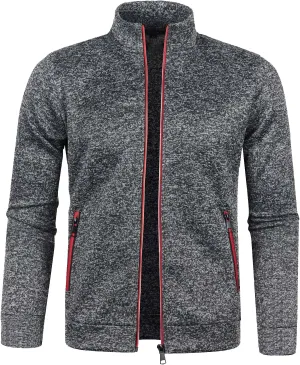 BIFUTON Mens Sweaters Full Zip Up Cardigans Men Regular Fit Sweater Casual Pocket Work Jackets for Men Thick Warm Outerwears