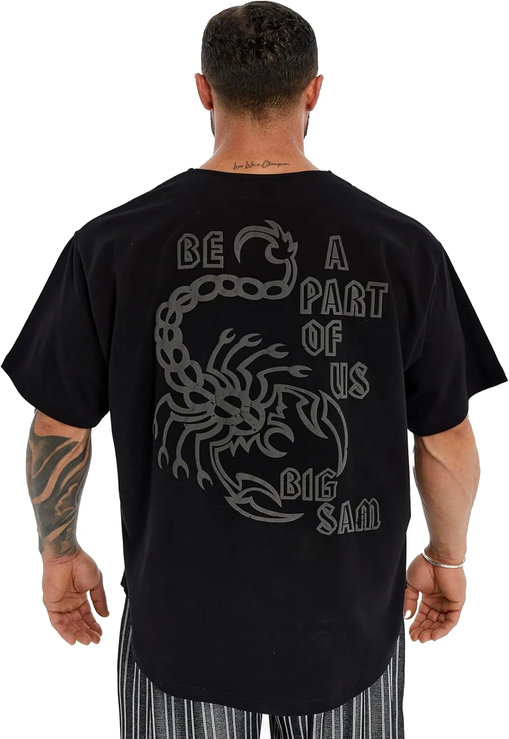 BIG SAM SPORTSWEAR COMPANY Men's Oversize T-Shirt Organic Cotton Breathable Workout, Lifting T-Shirt