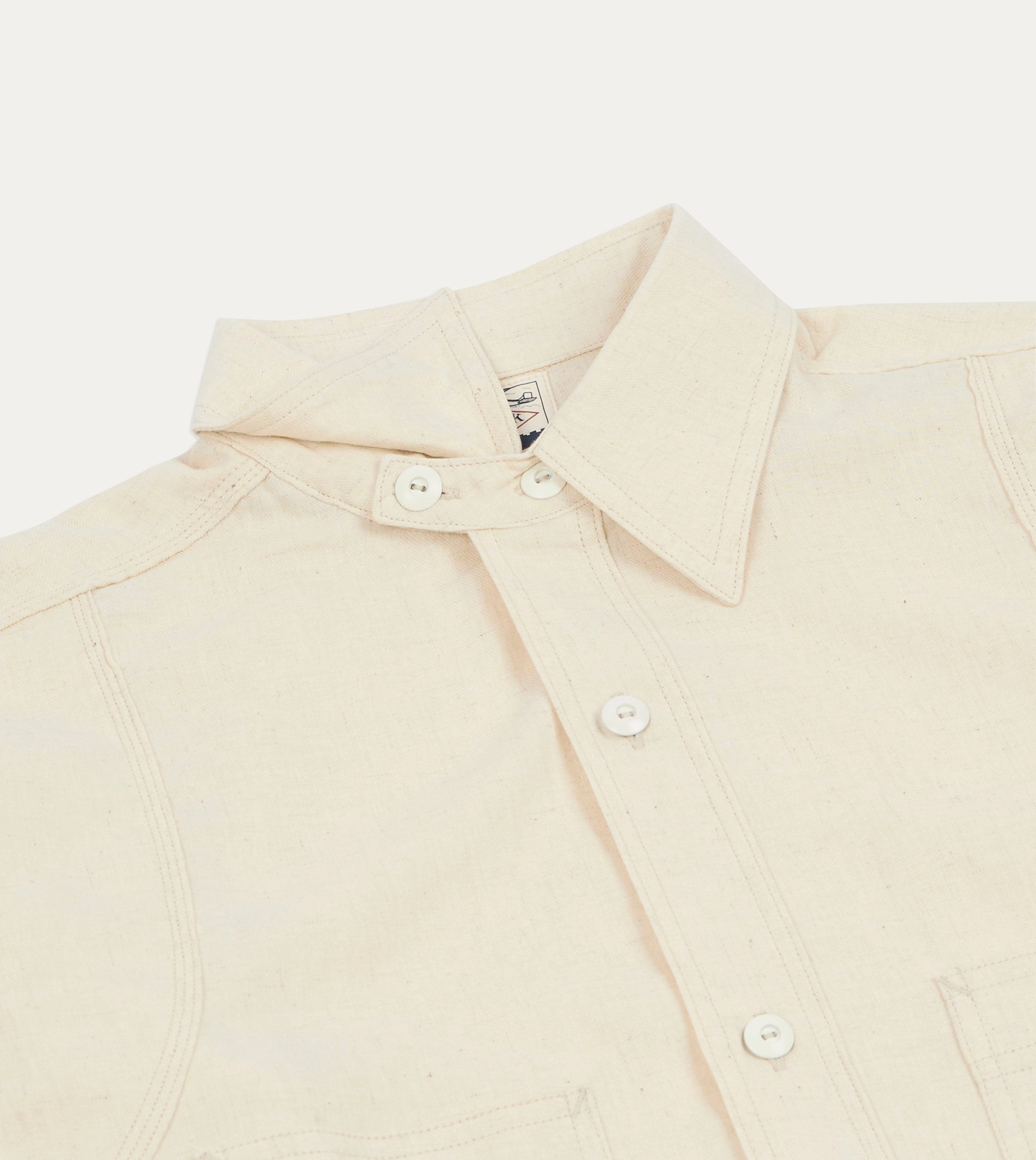 Big Yank '1920' Ecru Cotton-Linen Twill Flyer Shirt Trendy Vibes
