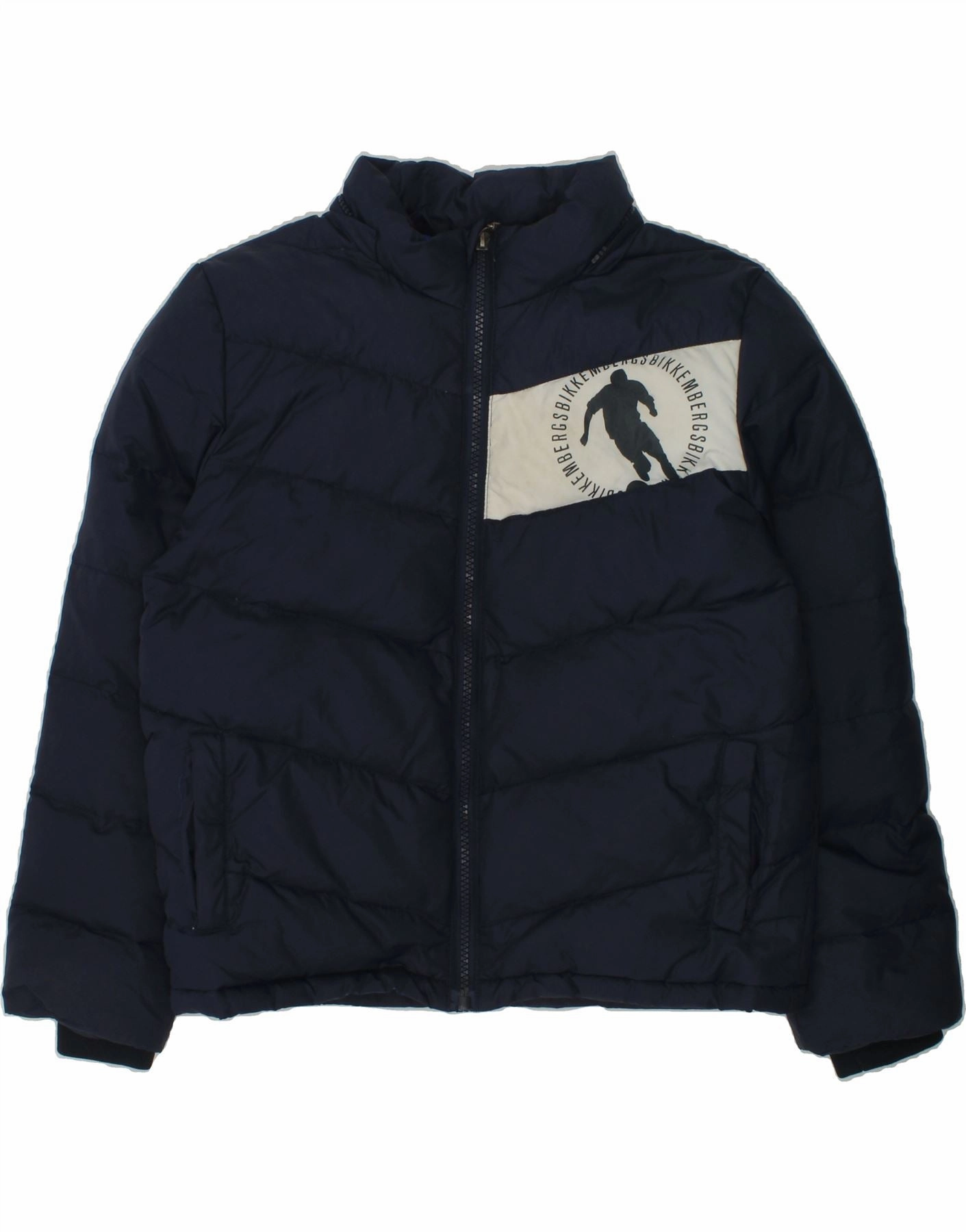 BIKKEMBERGS Boys Padded Jacket 7-8 Years Navy Blue Polyamide Enhance