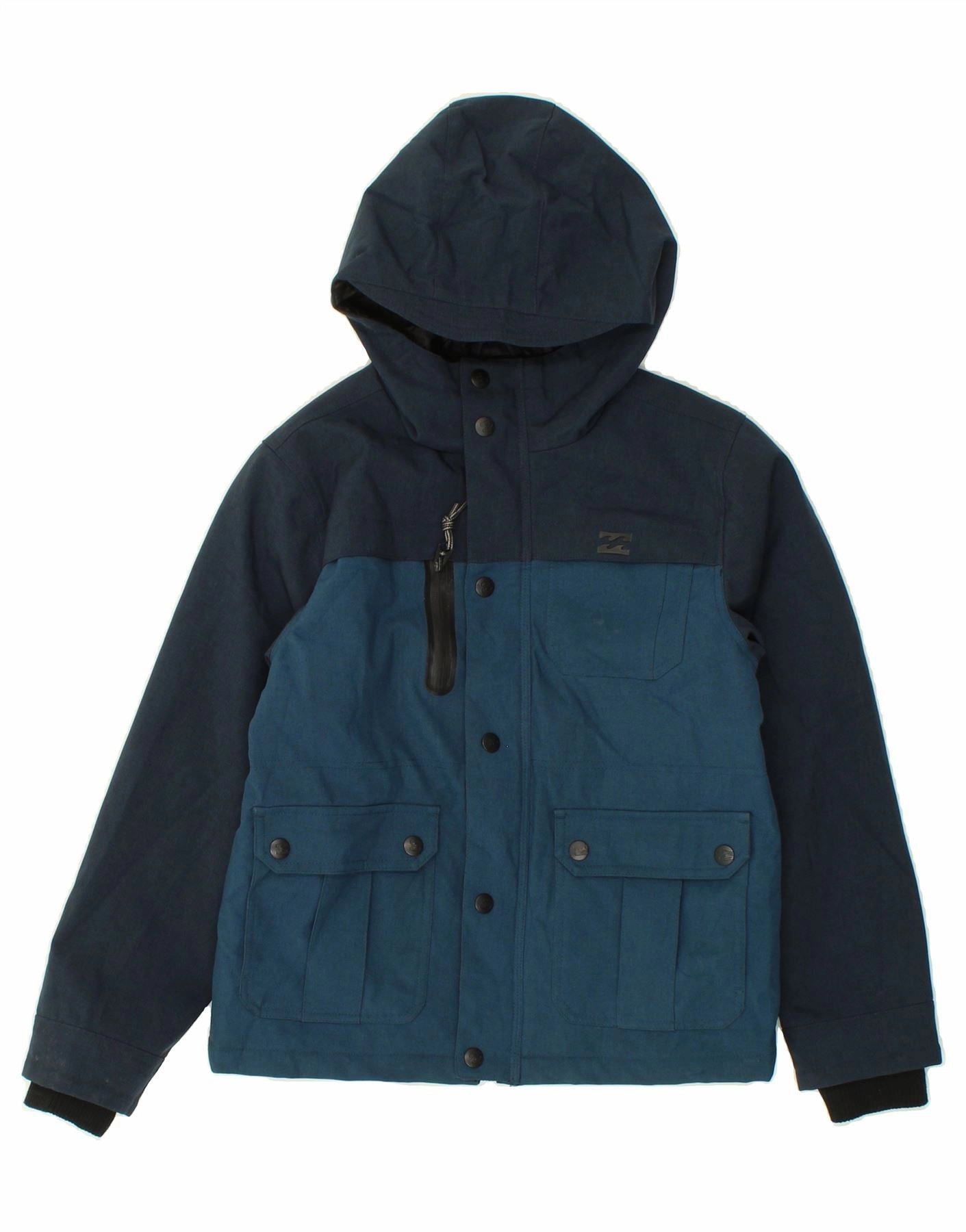 Grace Pin BILLABONG Boys Hooded Windbreaker Jacket 9-10 Years Navy Blue Colourblock