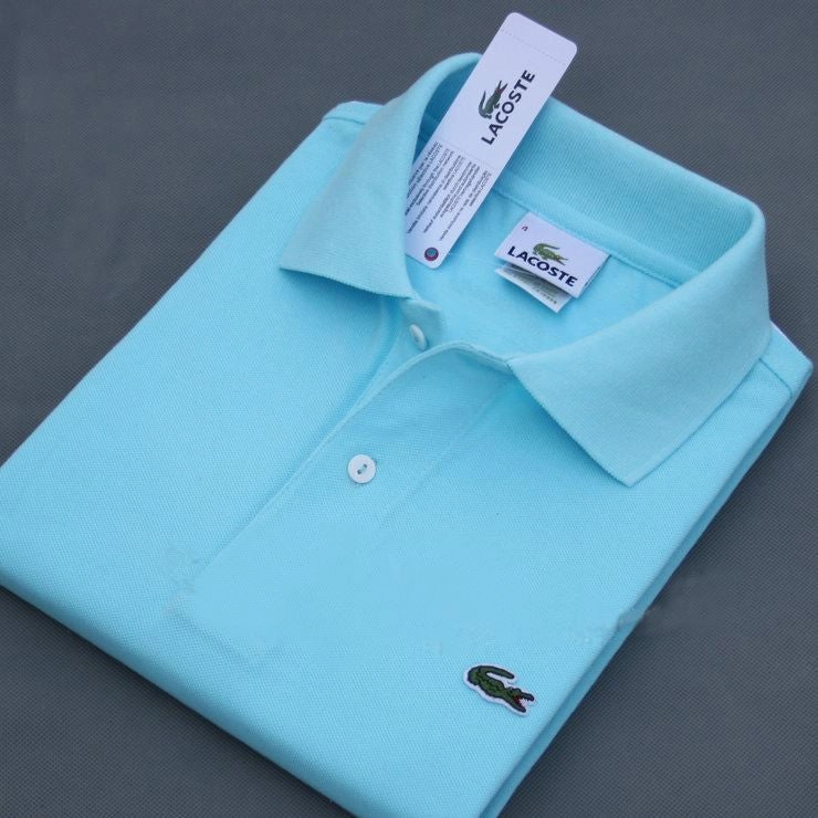 Lacoste Sky Blue Men Polo No Shrink Fabric Effortless Style