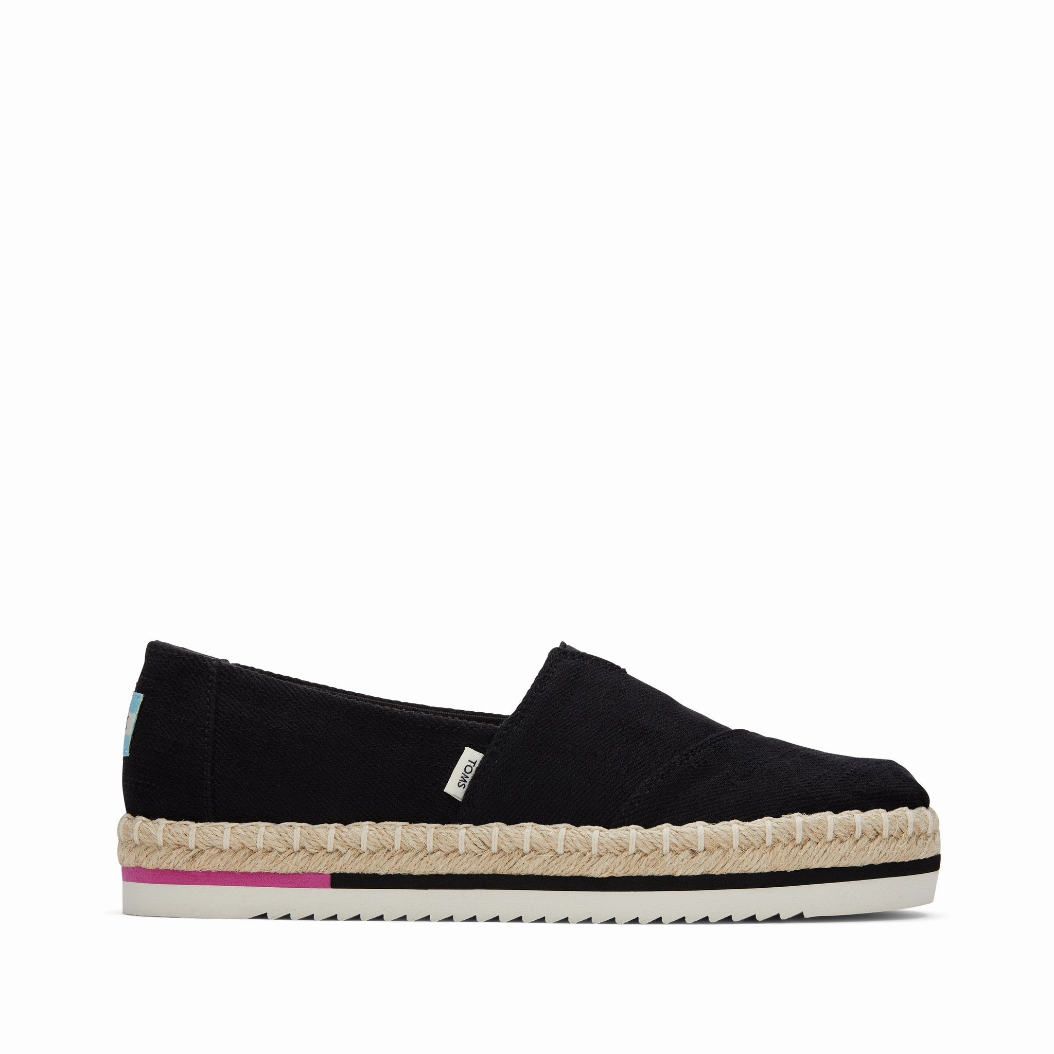 Black Alpargata Platform Rope Espadrille Lace Touch Foot Softness