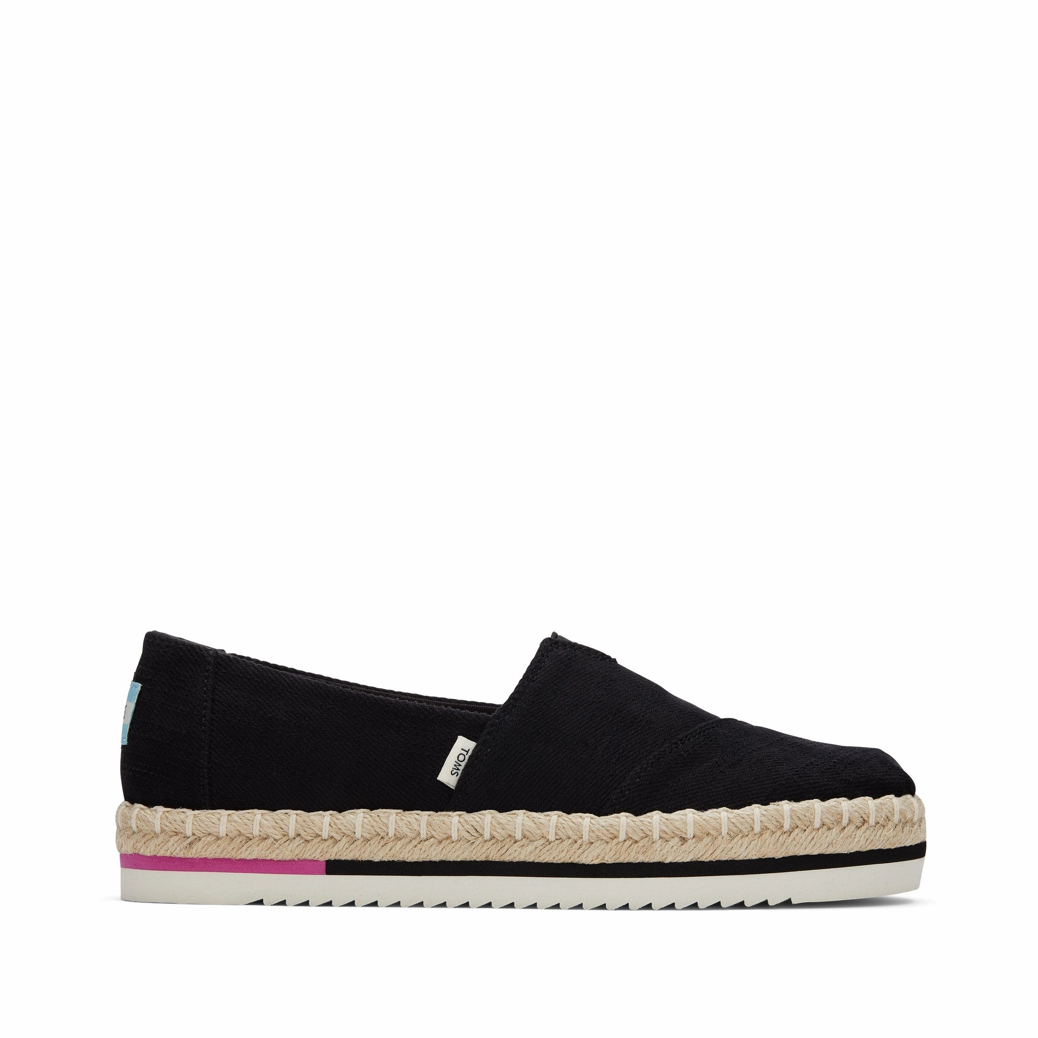 Black Alpargata Platform Rope Espadrille Walk Comfort Bow Base